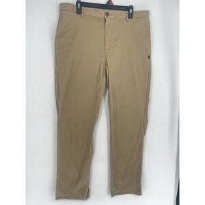 Dennis Chino Pants Mens 36x32 Flat Front Stretch Twill Khaki Tan 078500
